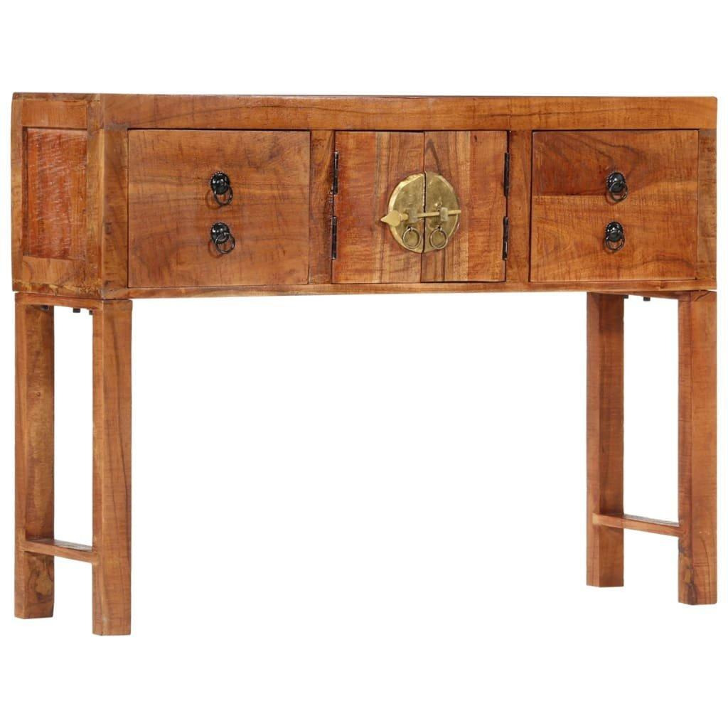 Console Table 120x32x80 cm Solid Rough Wood Acacia - image 1