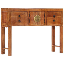 Console Table 120x32x80 cm Solid Rough Wood Acacia - thumbnail 1