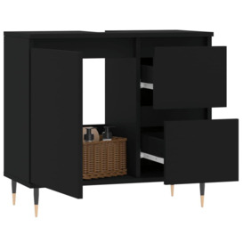 Bathroom Cabinet Black 65x33x60 cm Engineered Wood - thumbnail 3