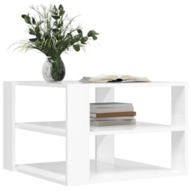 Coffee Table High Gloss White 59.5x59.5x40 cm Engineered Wood - thumbnail 3