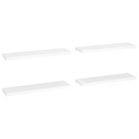 Floating Wall Shelves 4 pcs White 90x23.5x3.8 cm MDF - thumbnail 2