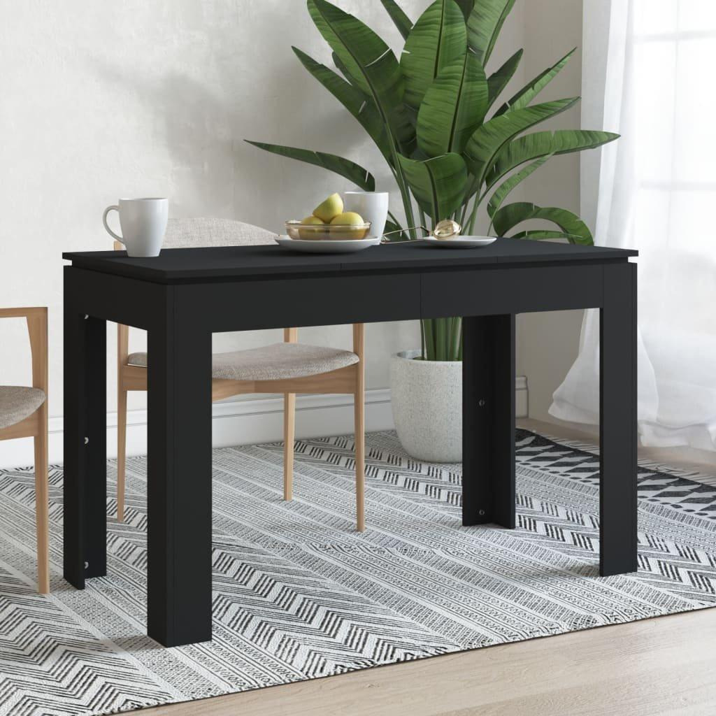 Dining Table Black 120x60x76 cm Engineered Wood - image 1