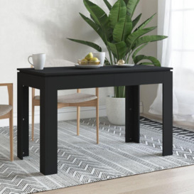 Dining Table Black 120x60x76 cm Engineered Wood - thumbnail 1