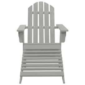 Garden Chair with Ottoman Wood Grey - thumbnail 3