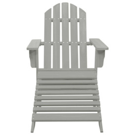 Garden Chair with Ottoman Wood Grey - thumbnail 2