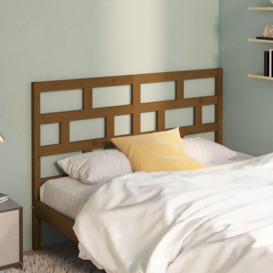 Bed Headboard Honey Brown 126x4x100 cm Solid Wood Pine - thumbnail 3