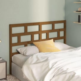 Bed Headboard Honey Brown 126x4x100 cm Solid Wood Pine - thumbnail 1