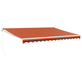 Retractable Awning Orange and Brown 4.5x3 m Fabric and Aluminium - thumbnail 2