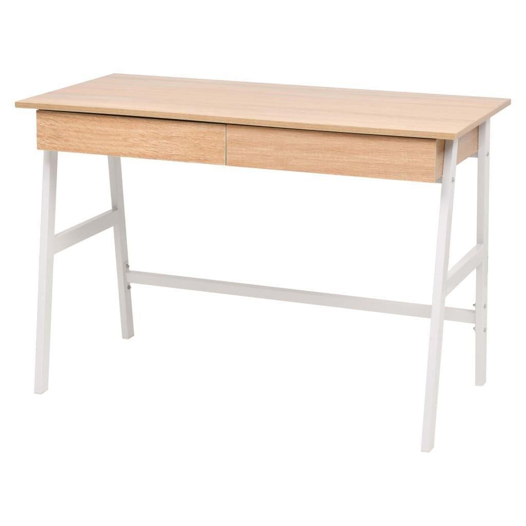 Writing Desk 110x55x75 cm Oak and White - image 1
