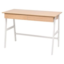 Writing Desk 110x55x75 cm Oak and White - thumbnail 1