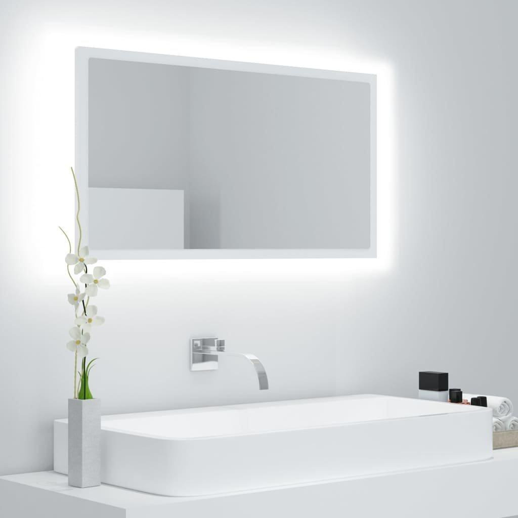 LED Bathroom Mirror White 80x8.5x37 cm Acrylic - image 1