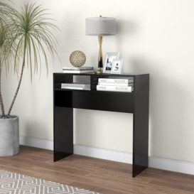 Console Table Black 78x30x80 cm Engineered Wood - thumbnail 1