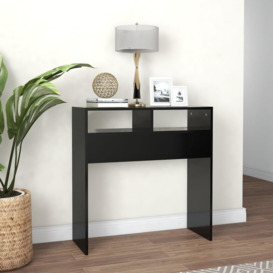 Console Table Black 78x30x80 cm Engineered Wood - thumbnail 3
