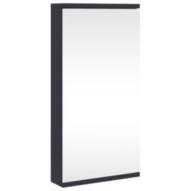 Corner Bathroom Mirror Cabinet Grey 30x24x60 cm - thumbnail 2