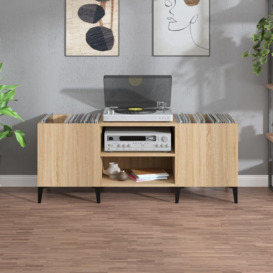 Record Cabinet Sonoma Oak 121x38x48 cm Engineered Wood - thumbnail 3