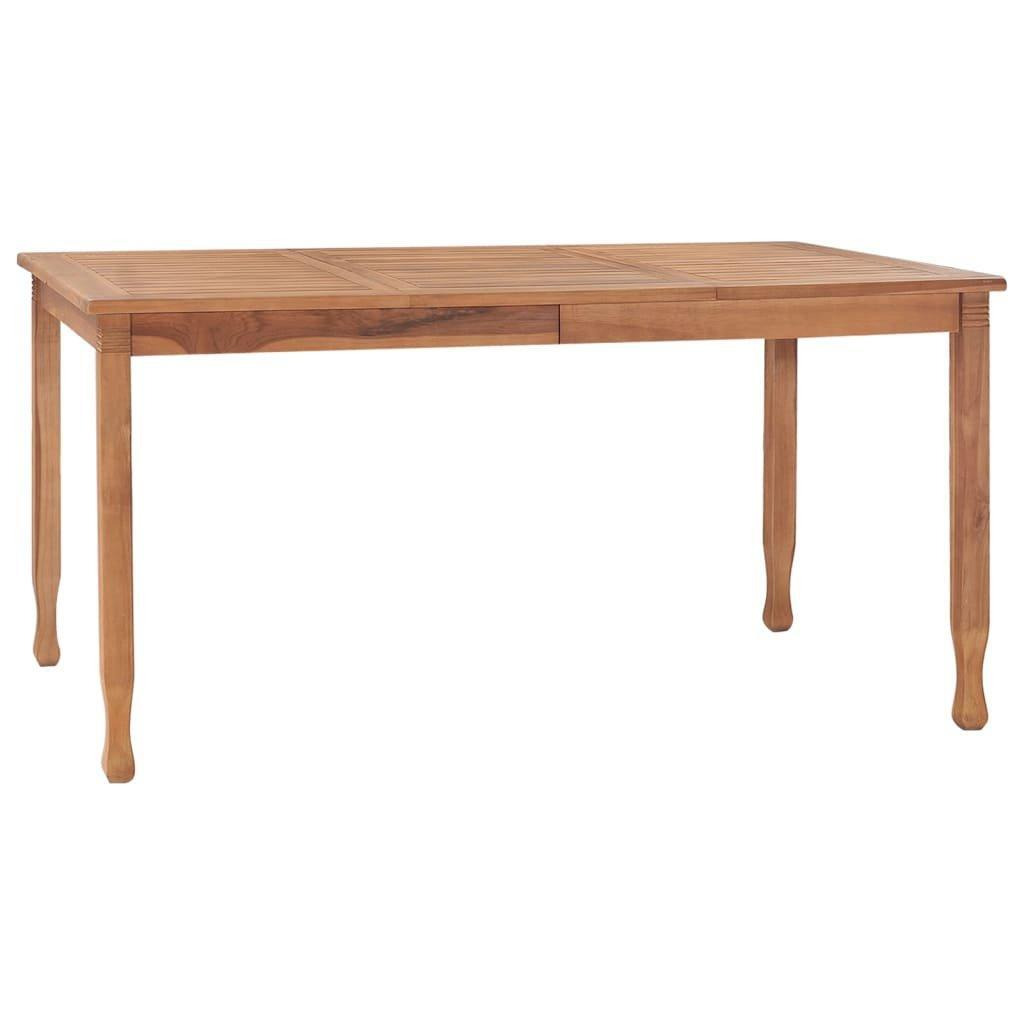Garden Dining Table 150x90x75 cm Solid Teak Wood - image 1