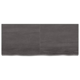 Wall Shelf Dark Grey 120x50x(2-6) cm Treated Solid Wood Oak - thumbnail 2