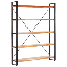 5-Tier Bookcase 140x30x180 cm Solid Acacia Wood - thumbnail 1
