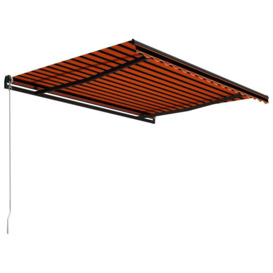 Manual Retractable Awning 400x300 cm Orange and Brown - thumbnail 3