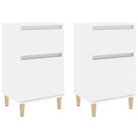 Bedside Cabinets 2 pcs High Gloss White 40x35x70 cm - thumbnail 2