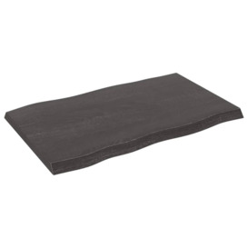 Table Top Dark Grey 80x50x(2-4) cm Treated Solid Wood Live Edge - thumbnail 2