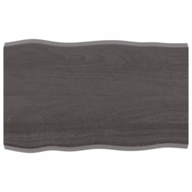 Table Top Dark Grey 80x50x(2-4) cm Treated Solid Wood Live Edge - thumbnail 1