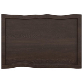 Table Top Dark Grey 80x50x(2-4) cm Treated Solid Wood Live Edge - thumbnail 3