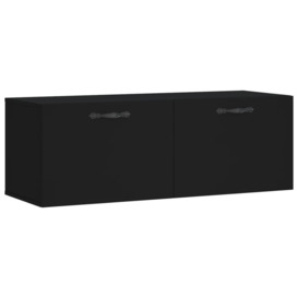 Wall Cabinet Black 100x36.5x35 cm Engineered Wood - thumbnail 2