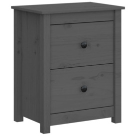 Bedside Cabinets 2 pcs Grey 50x35x61.5 cm Solid Wood Pine - thumbnail 3