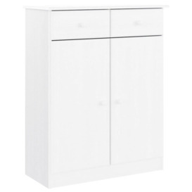 Shoe Cabinet ALTA White 77x35x96 cm Solid Wood Pine - thumbnail 2