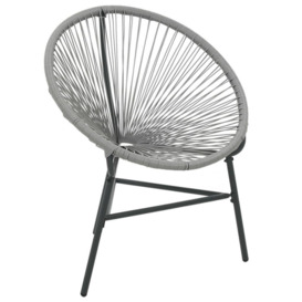 Garden Moon Chair Poly Rattan Grey - thumbnail 2