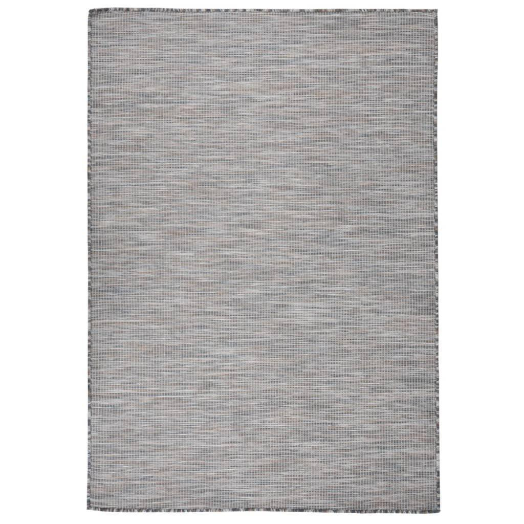 Outdoor Flatweave Rug 160x230 cm Brown and Blue - image 1