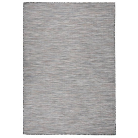 Outdoor Flatweave Rug 160x230 cm Brown and Blue - thumbnail 1