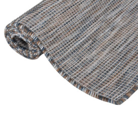 Outdoor Flatweave Rug 160x230 cm Brown and Blue - thumbnail 3