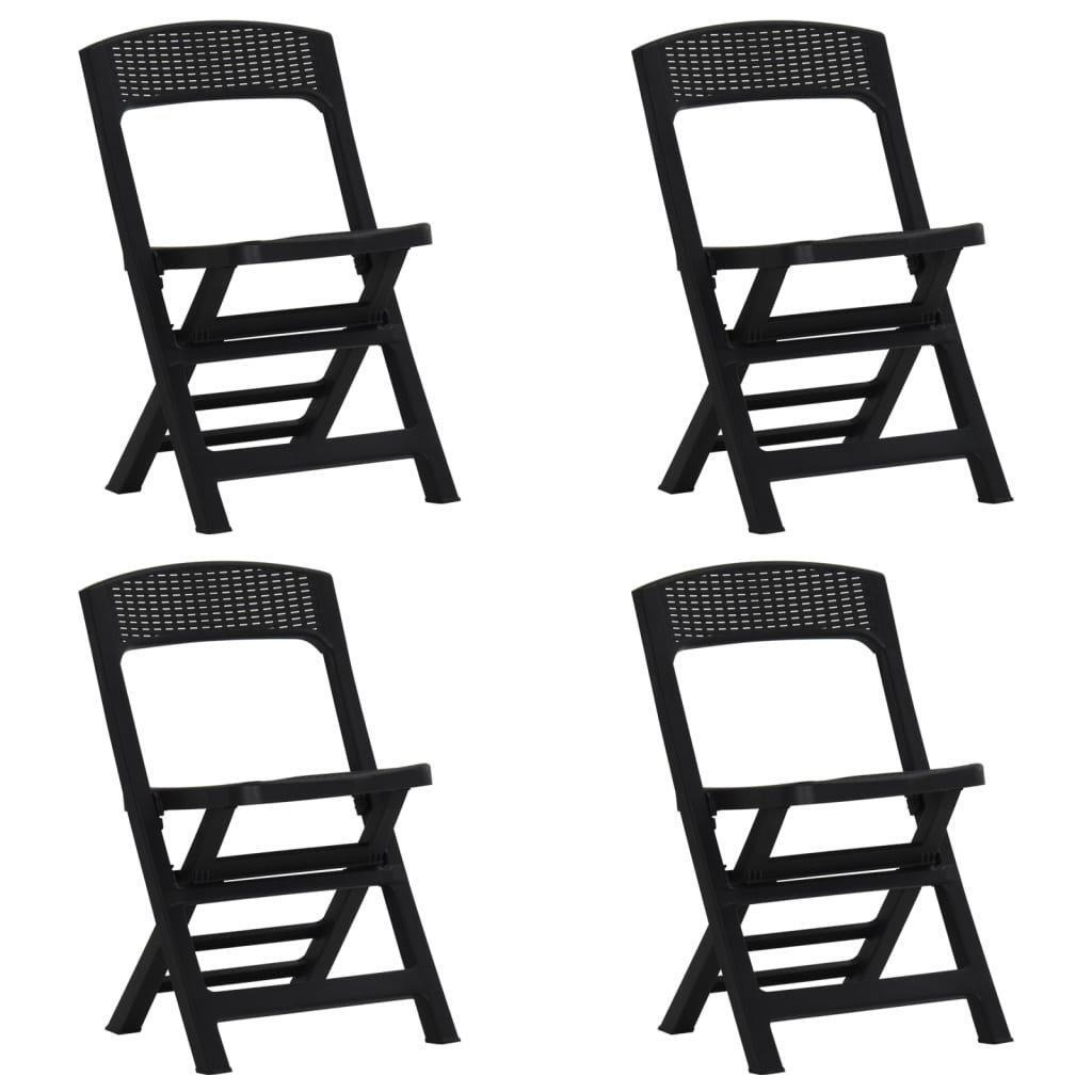 Folding Garden Chairs 4 pcs PP Anthracite - image 1