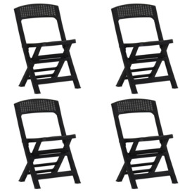 Folding Garden Chairs 4 pcs PP Anthracite - thumbnail 1