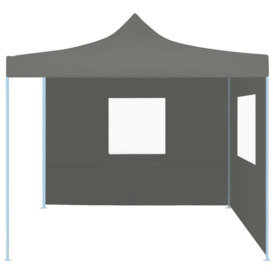 Foldable Party Tent Pop-Up with 2 Sidewalls 3x3 m Anthracite - thumbnail 2