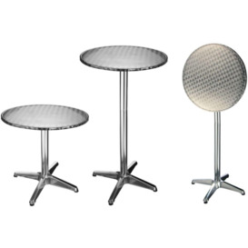 HI Foliding Bistro-Bar Table Aluminium Round 60x60x(58-115) cm - thumbnail 1