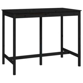 Bar Table Black 140x80x110 cm Solid Wood Pine - thumbnail 3