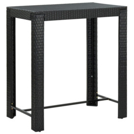 Garden Bar Table Black 100x60.5x110.5 cm Poly Rattan - thumbnail 1