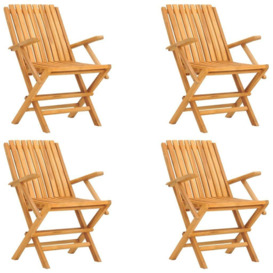 Folding Garden Chairs 4 pcs 61x67x90 cm Solid Wood Teak - thumbnail 2