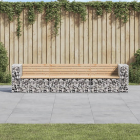 Garden Bench Gabion Design 287x71x65.5 cm Solid Wood Pine