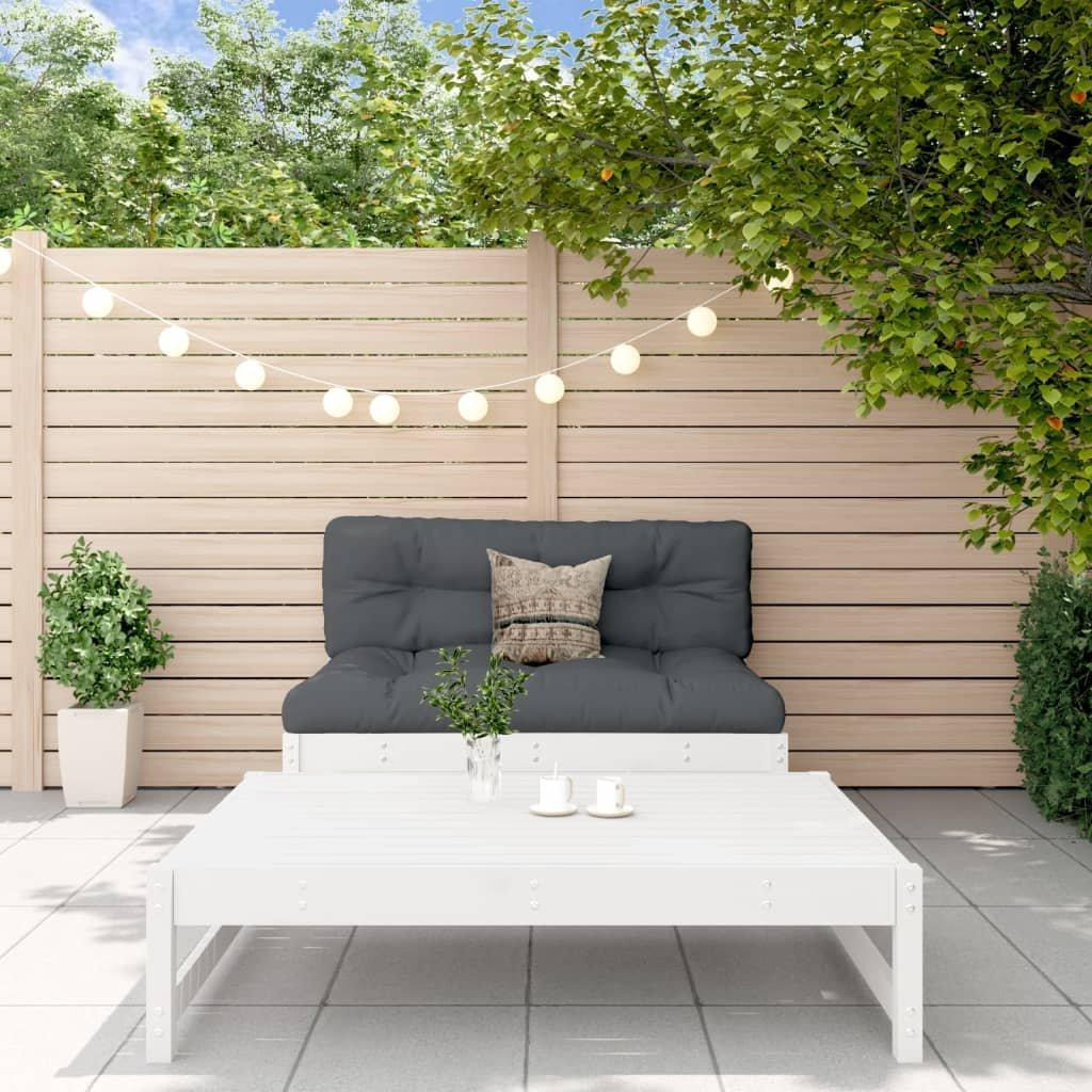 2 Piece Garden Lounge Set White Solid Wood Pine - image 1