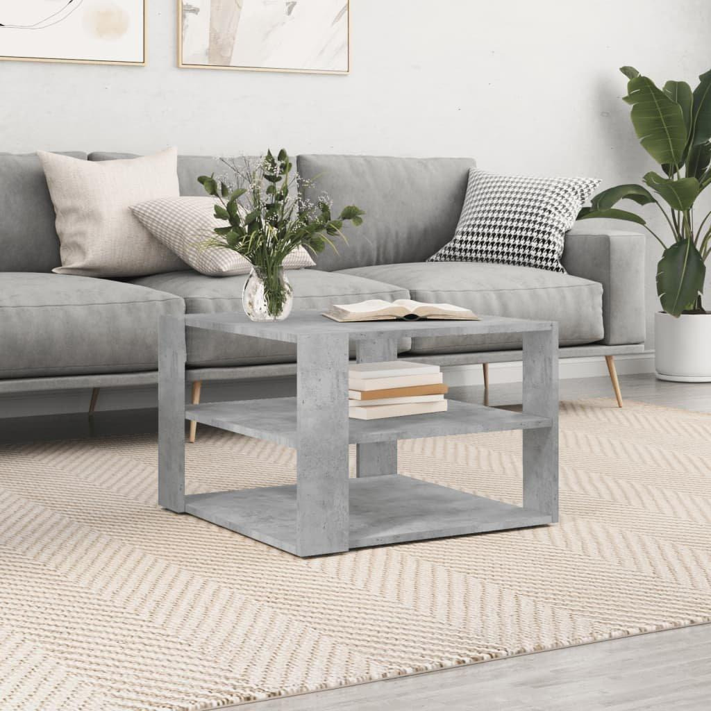 Coffee Table Concrete Grey 59.5x59.5x40 cm Engineered Wood - image 1