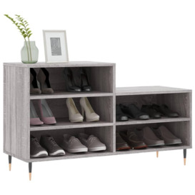 Shoe Cabinet Grey Sonoma 102x36x60 cm Engineered Wood - thumbnail 3
