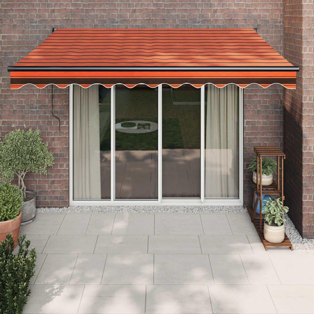 Retractable Awning Orange and Brown 3.5x2.5 m Fabric and Aluminium - image 1