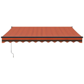 Retractable Awning Orange and Brown 3.5x2.5 m Fabric and Aluminium - thumbnail 3