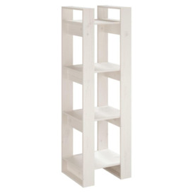 Book Cabinet/Room Divider White 41x35x125 cm Solid Wood Pine - thumbnail 2