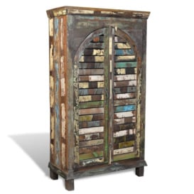 Reclaimed Wood Bookshelf Bookcase 2 Doors & 3 Shelves - thumbnail 1