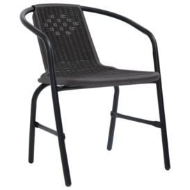 Garden Chairs 6 pcs Plastic Rattan and Steel 110 kg - thumbnail 2